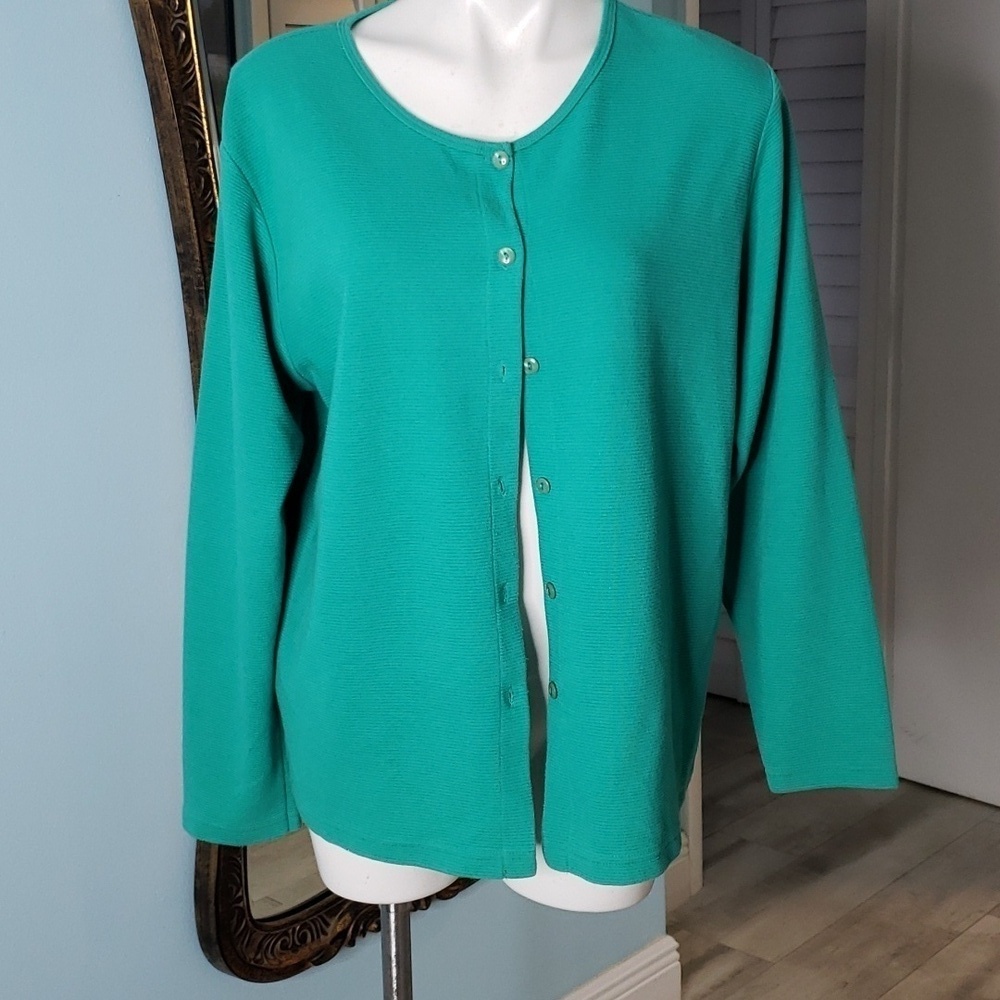 KELLY GREEN TEXTURED CARDIGAN JACKET ALLYSON WHITMORE